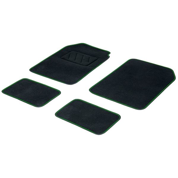 4 tapis moquette universels Fluo vert