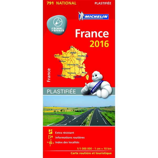 Carte de France 2016 plastifiée Michelin