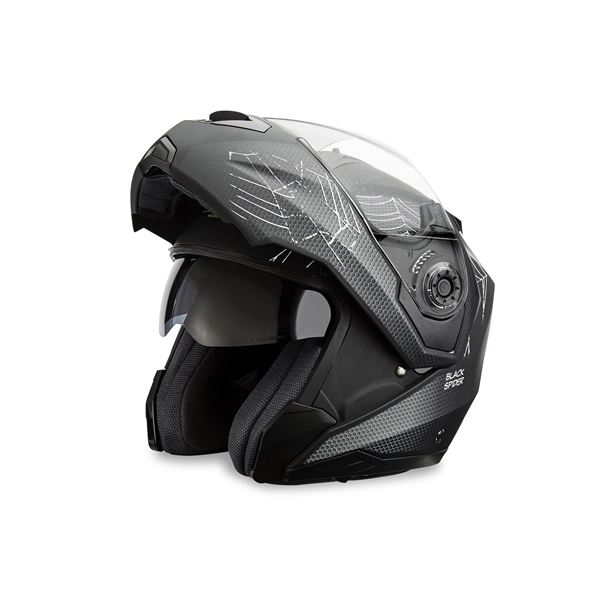 Casque moto modulable Black Spider noir mat KSK taille M
