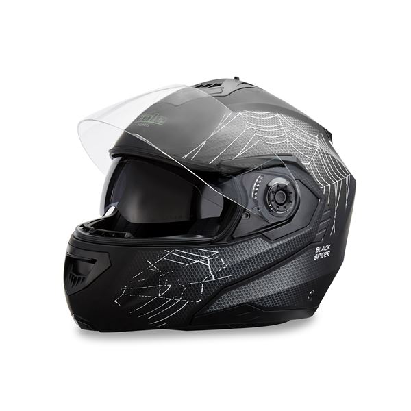 Casque moto modulable Black Spider noir mat KSK taille XL