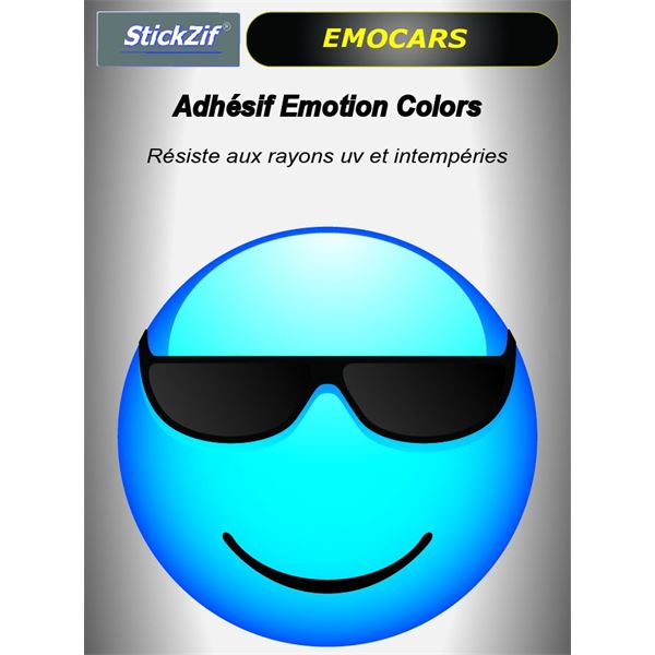 Sticker voiture EMOCARS colors version 4 bleu