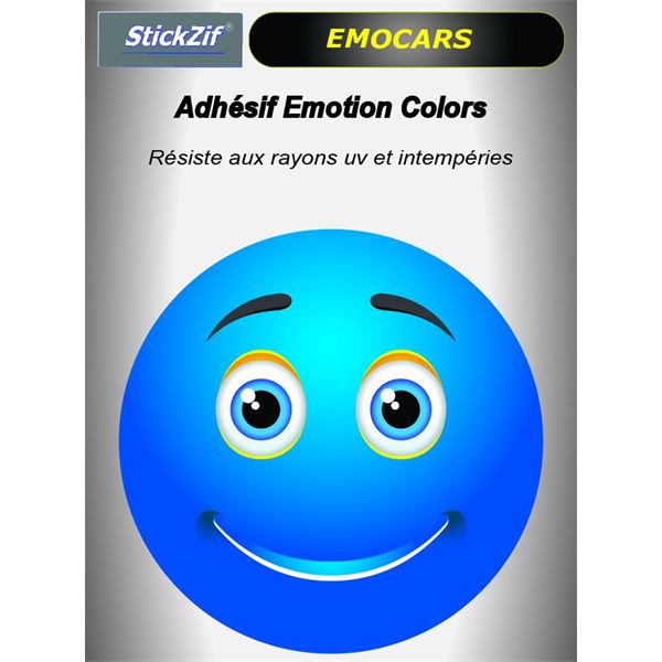 Sticker voiture EMOCARS colors version 6 bleu