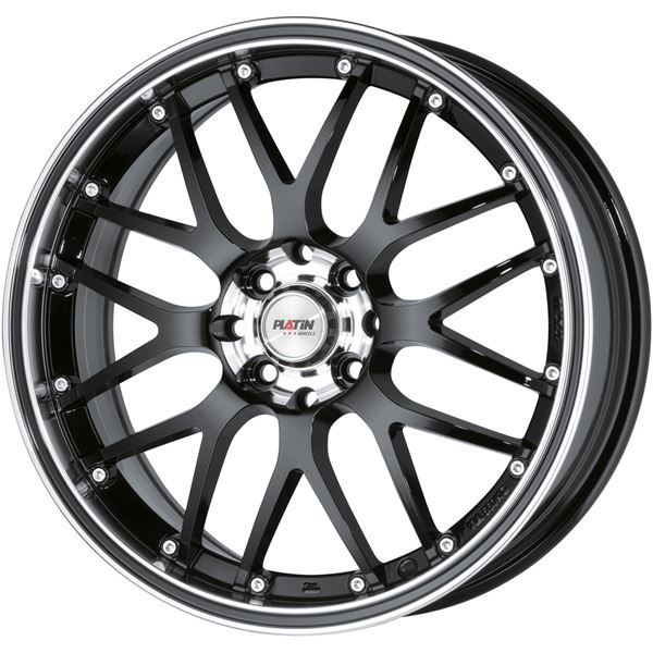 Jante aluminium Platin 18 pouces Noir Poli Contour Noir