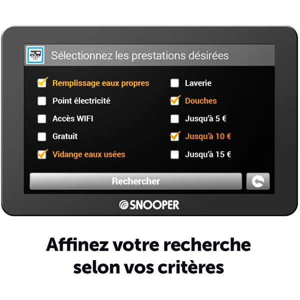 PACK GPS CAMPING CAR CC5400 SNOOPER + Camera de recul Offerte