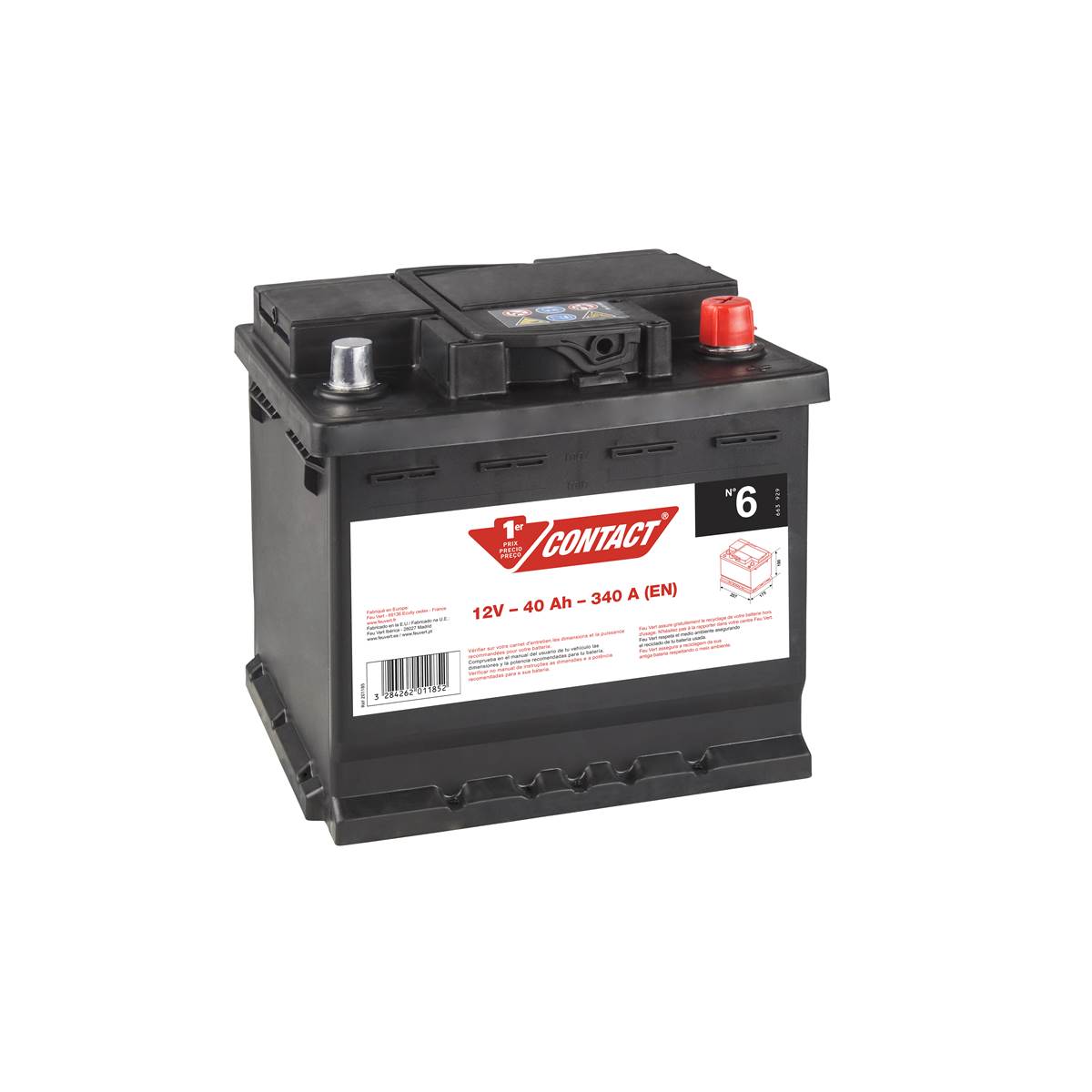 Batterie Voiture Contact N°6 - 40ah / 340a - 12v