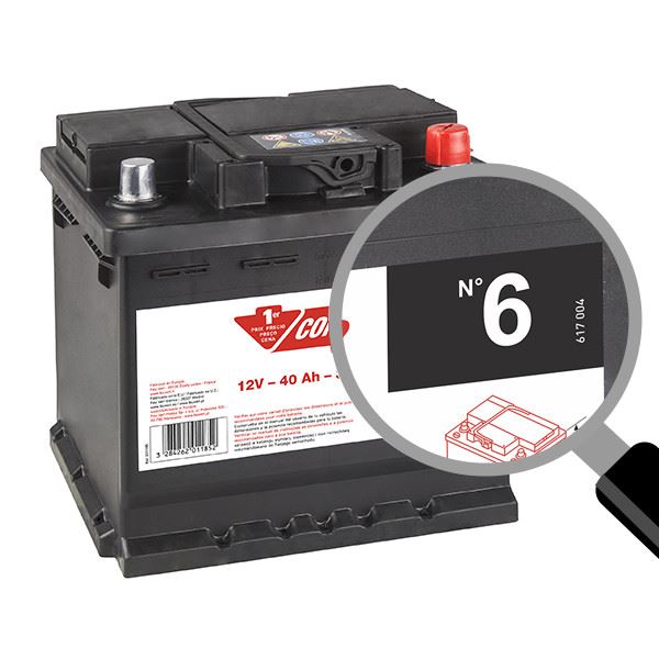 Batterie voiture Contact n°6 - 40Ah / 340A - 12V