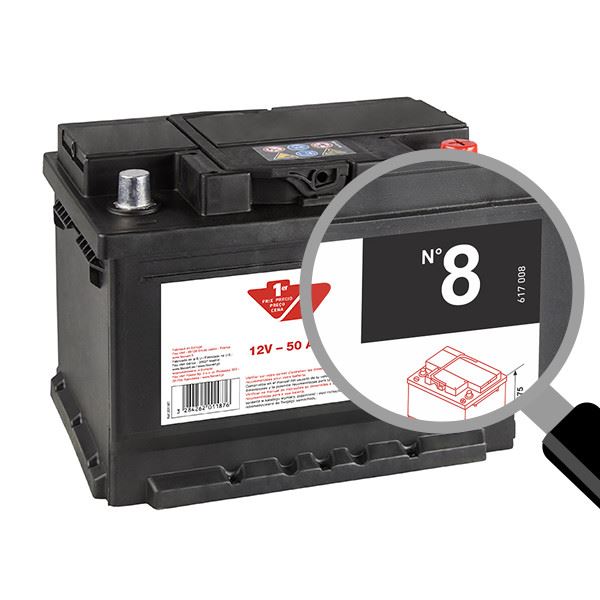Batterie voiture Contact n°8 - 50Ah / 440A - 12V