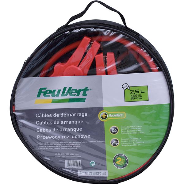 Câbles de démarrage Feu Vert 16 mm² / cylindrée 2,5l essence