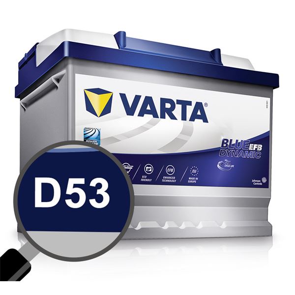 Batterie voiture Varta Start&Stop EFB D53 - 60Ah / 560A - 12V