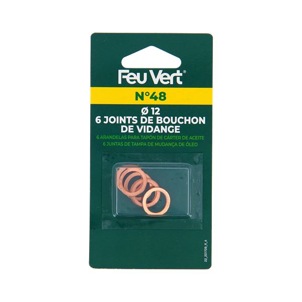 6 Joints de vidange cuivre 12 mm Feu Vert N°48
