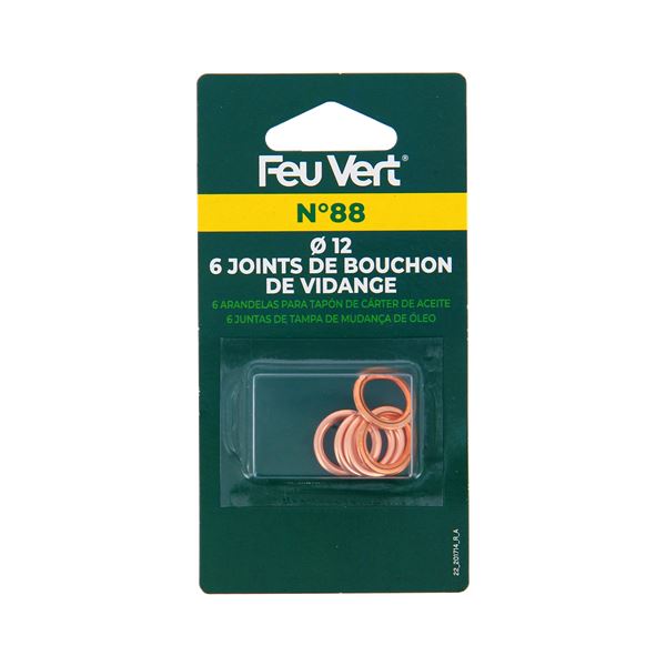 6 Joints de vidange KFC 12 mm Feu Vert N°88