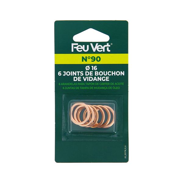 6 Joints de vidange KFC 16 mm Feu Vert N°90