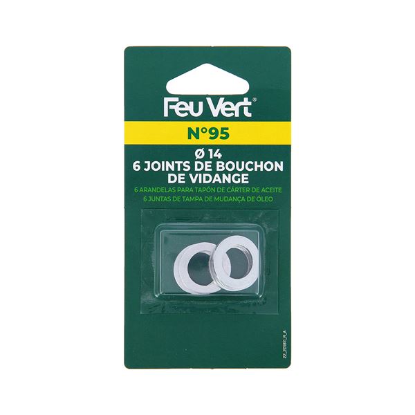 6 Joints de vidange Aluminium Feu Vert N°95 pour VAG