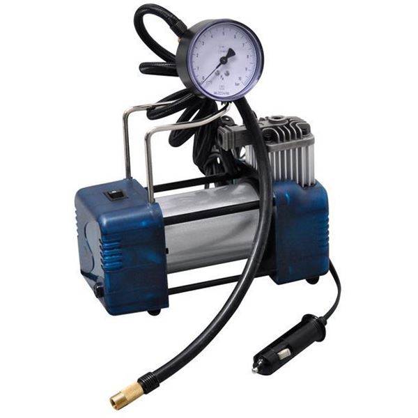 Compresseur à air 12V avec manomètre homologué PRECISION STEEL