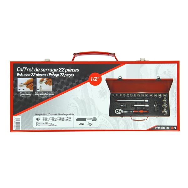 Coffret de serrage 22 pièces 1/2"