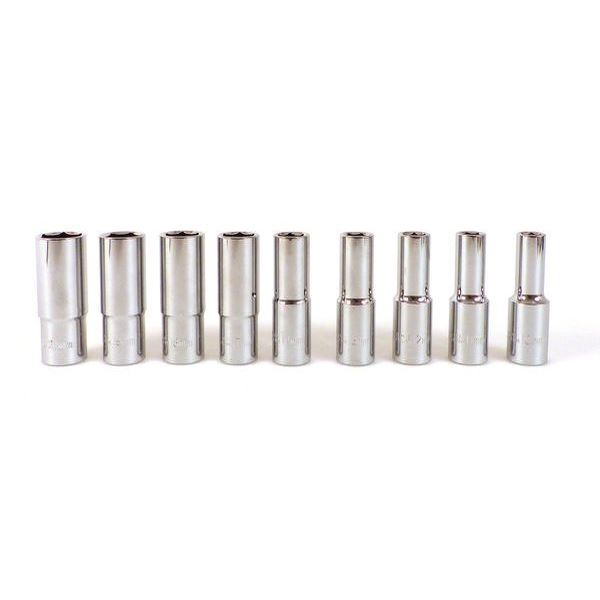 Jeu de 9 douilles longues hexagonales 10 à 21 1/2 pouce PRECISION STEEL