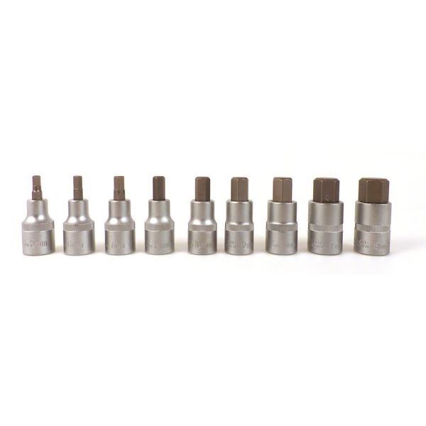 Jeu de 9 douilles hexagonales mâles 1/2 pouce PRECISION STEEL