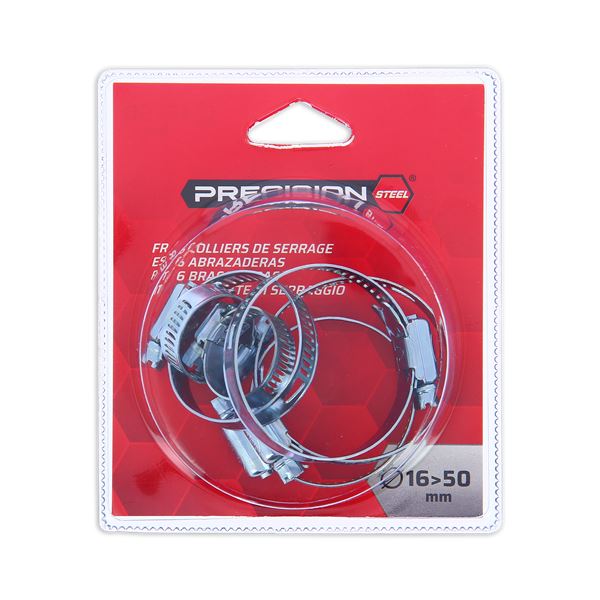 Jeu de 6 Colliers de serrage 16 à 50 mm PRECISION STEEL