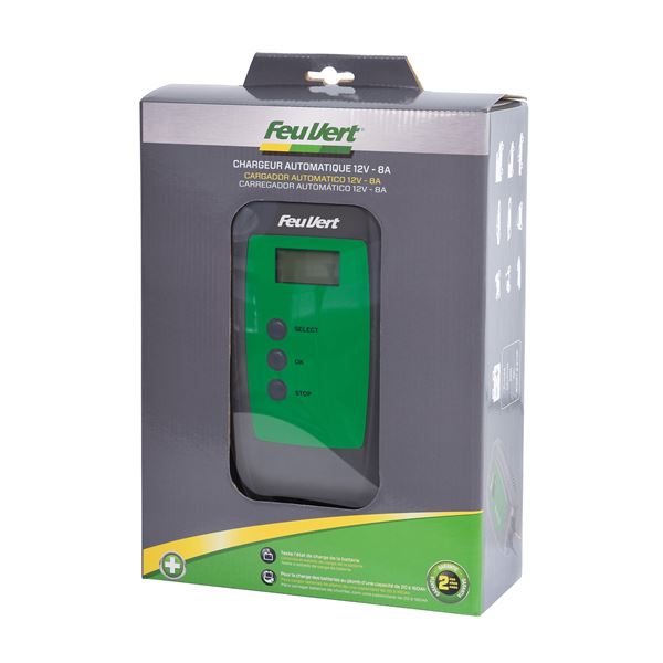 Chargeur de batterie automatique FEU VERT 12 VOLTS 8 AMPERES