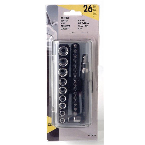 Coffret 26 pièces de vissage douilles et embouts cartec