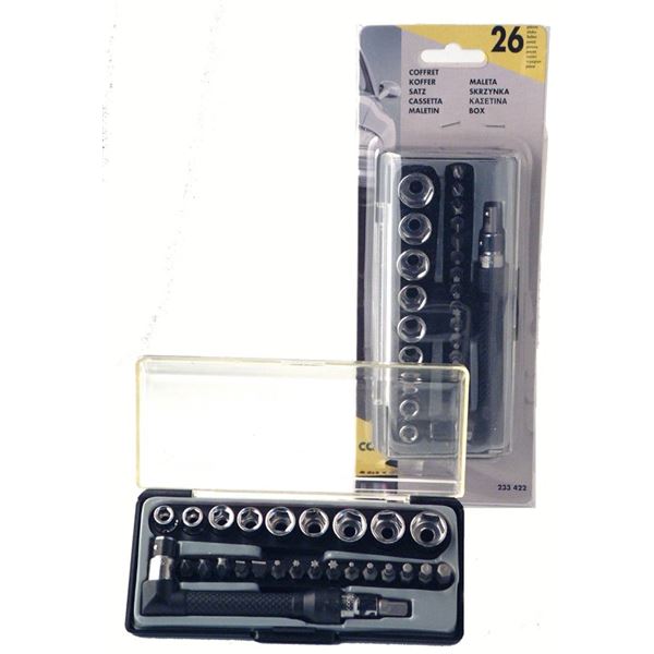 Coffret 26 pièces de vissage douilles et embouts cartec