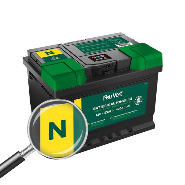 Batterie voiture Feu Vert N - 53Ah / 470A - 12V