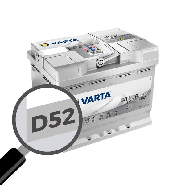 Batterie voiture Varta Start&Stop AGM D52 - 60Ah / 680A - 12V