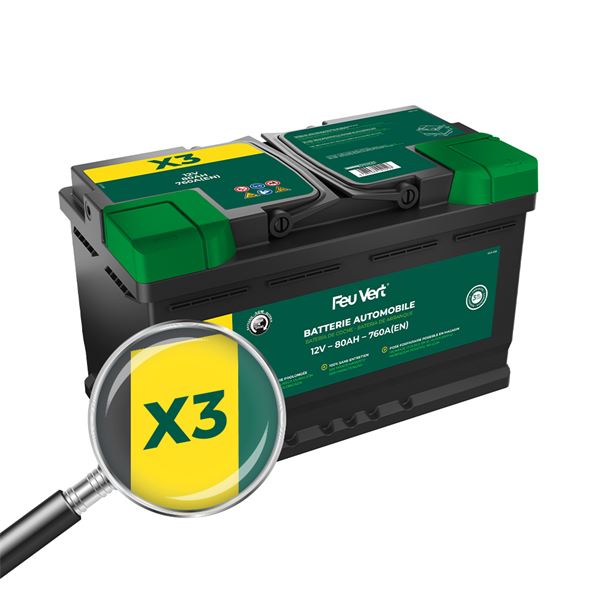BATTERIE FEU VERT START&STOP X3 80AH / 760A 12V