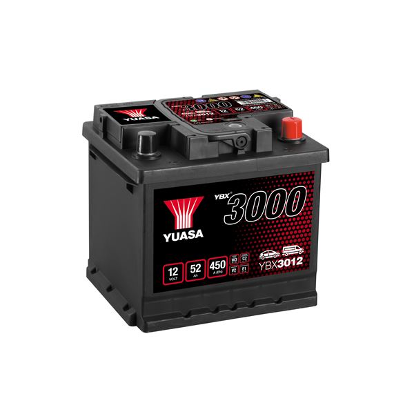 BATTERIE VOITURE YUASA YBX3012 - 52AH / 450A - 12V