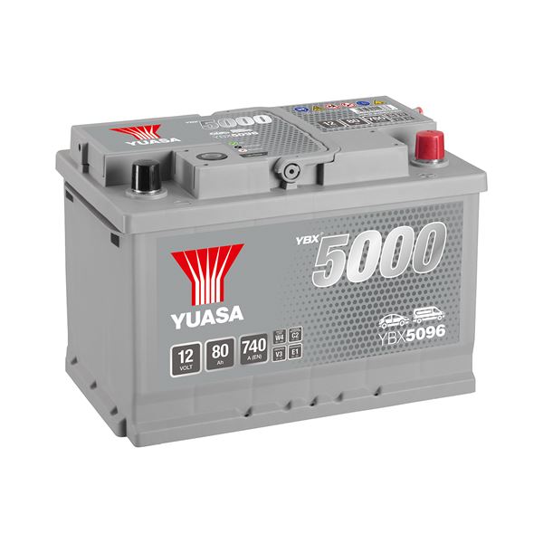 BATTERIE VOITURE PREMIUM YUASA YBX5096 - 80AH / 740A - 12V