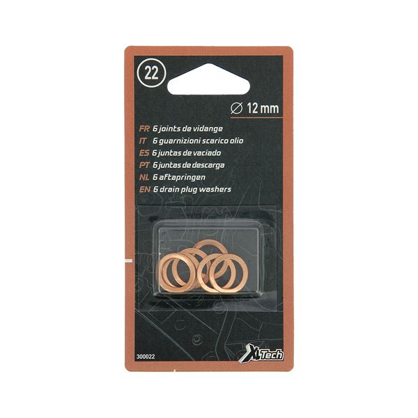6 Joints de vidange cuivre 12 mm XL TECH