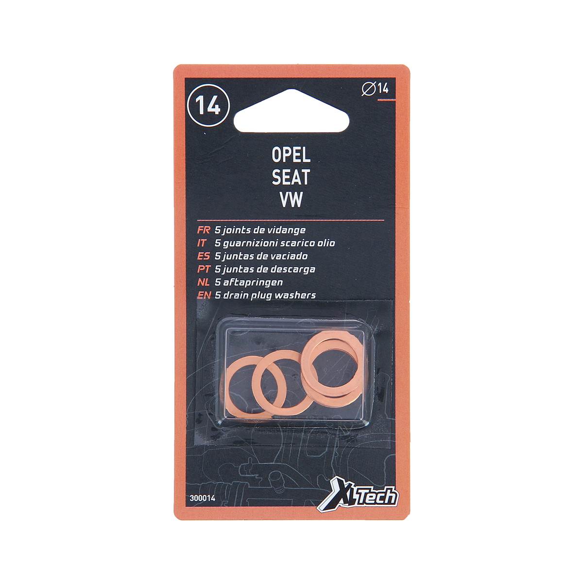 5 Joints De Vidange Cuivre 14 Mm Xltech