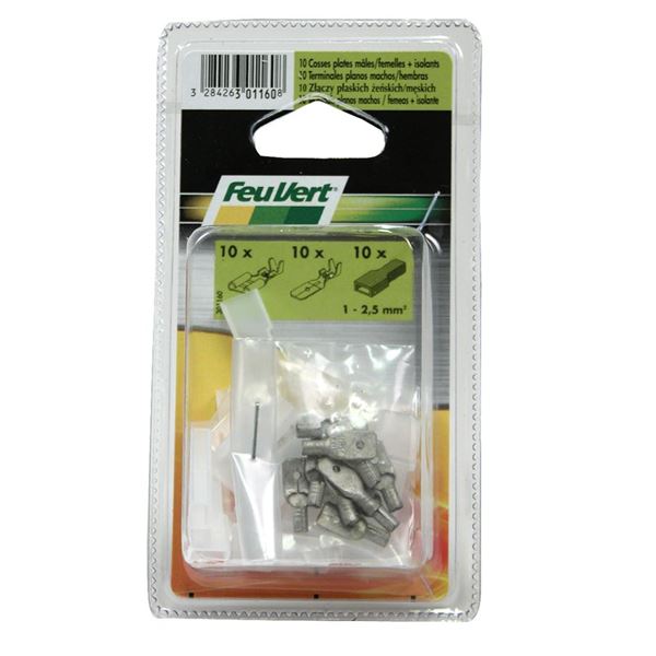 10 cosses plates mâle et femelle iso FEU VERT