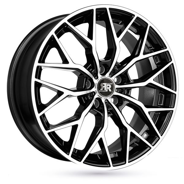 Jante aluminium Racer 20 pouces Noir Brillant Face Polie