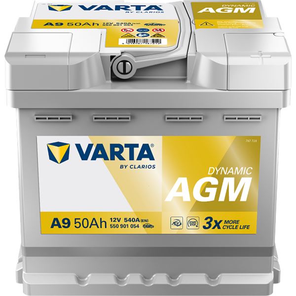 Batterie voiture Varta Dynamic AGM A9 - 50Ah / 540A - 12V
