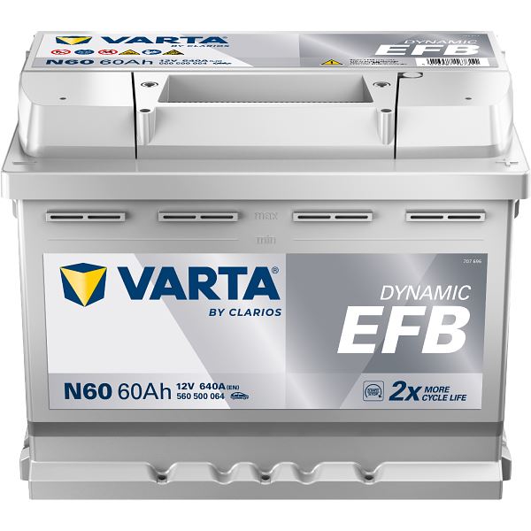 Batterie voiture Varta Dynamic EFB N60 - 60Ah / 640A - 12V