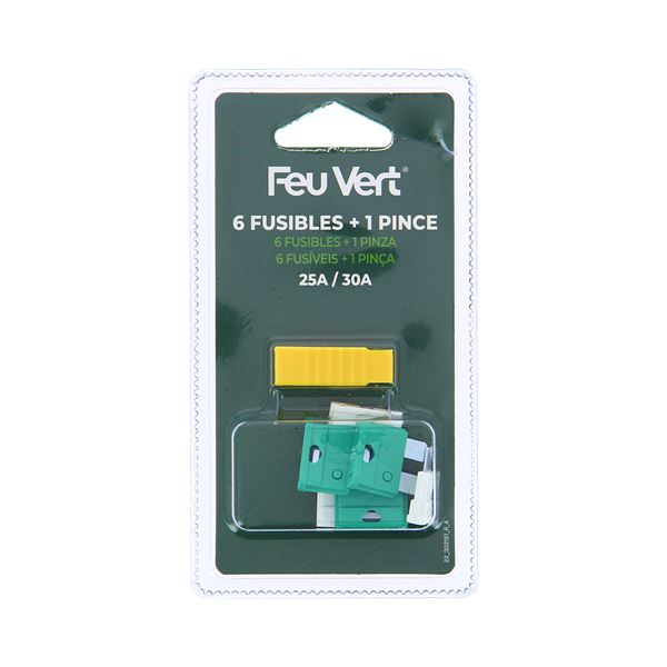 6 Fusibles enfichables 25/30A Feu Vert