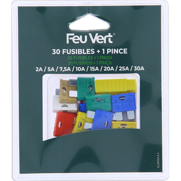 30 Fusibles enfichables Feu Vert