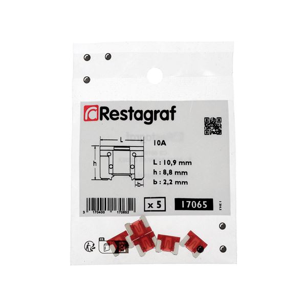 5 fusibles plats Mini LP 10 ampères Restagraf