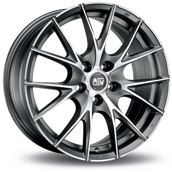 Jante aluminium Msw 15 pouces Mat Titane Face Polie