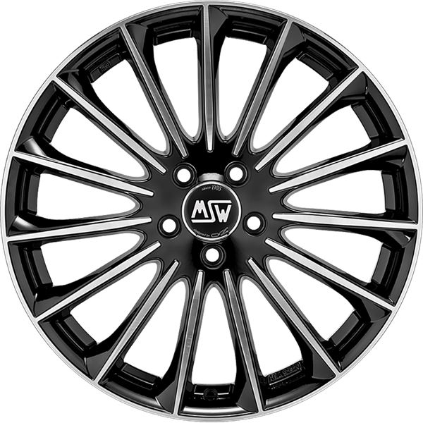 Jante aluminium Msw 19 pouces Noir Brillant Face Polie