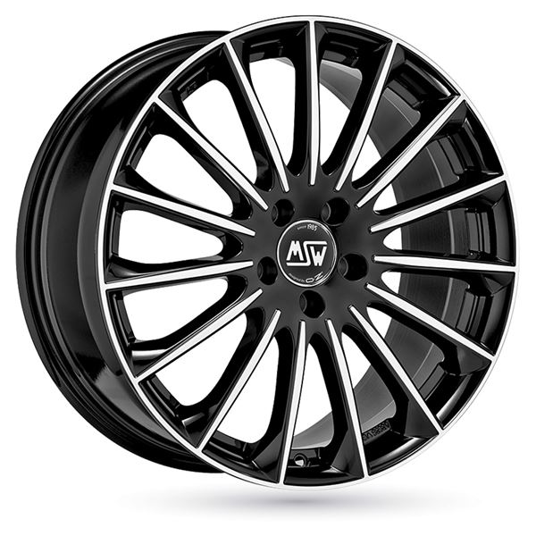 Jante aluminium Msw 20 pouces Noir Brillant Face Polie