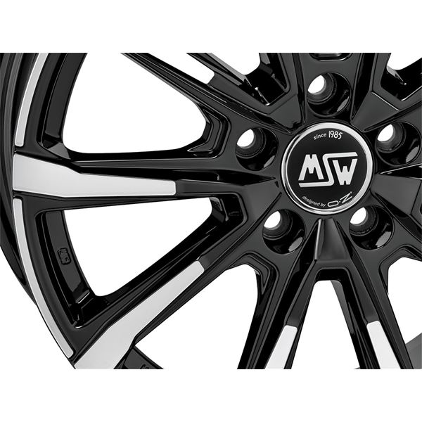 Jante aluminium Msw 16 pouces Noir Brillant Face Polie