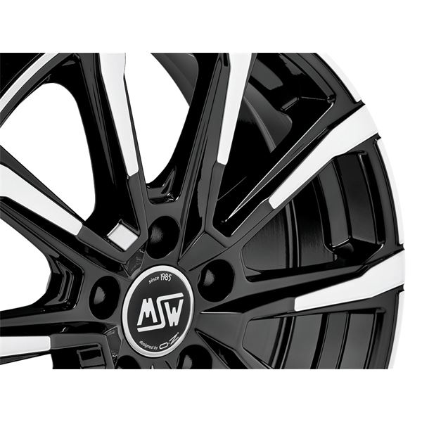 Jante aluminium Msw 16 pouces Noir Brillant Face Polie