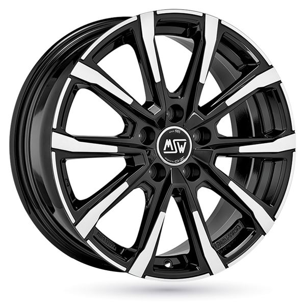 Jante aluminium Msw 17 pouces Noir Brillant Face Polie