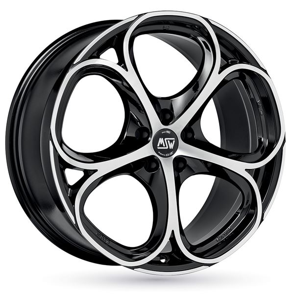 Jante aluminium Msw 18 pouces Noir Brillant Face Polie