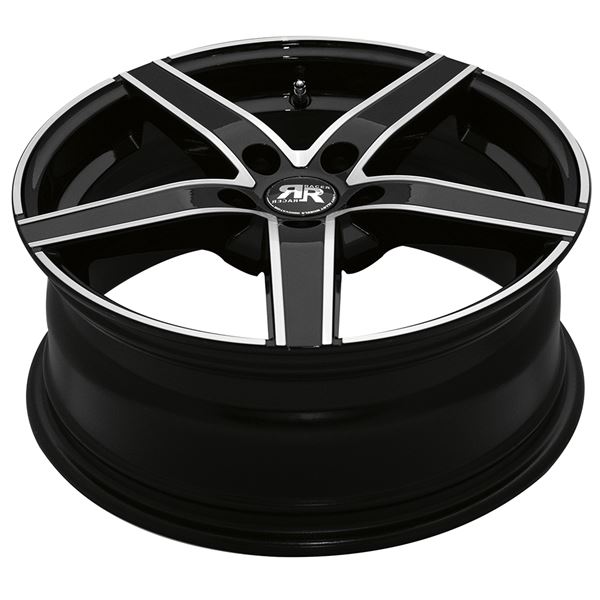 Jante aluminium Racer 17 pouces Noir Brillant Face Polie