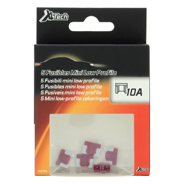 5 fusibles plats Mini LP 10 ampères XLTECH