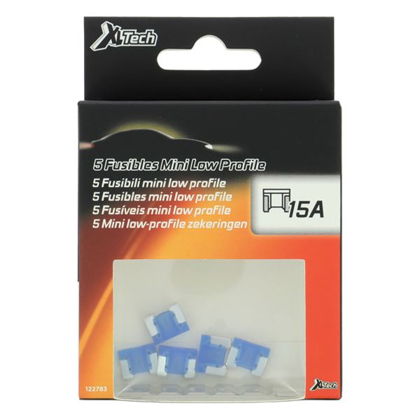 5 fusibles plats Mini LP 15 ampères XLTECH