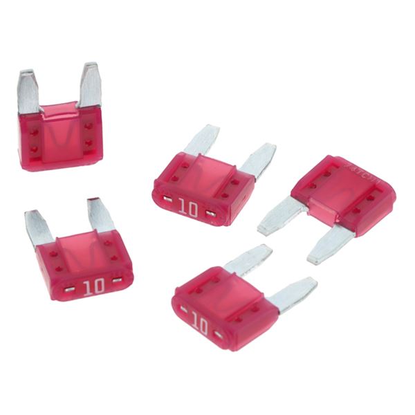 5 fusibles plats mini 10 ampères XLTECH